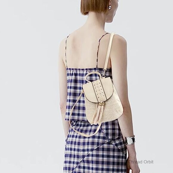 Vintage Bohemian Backpack Drawstring Shoulder Bag Handwoven Cotton Casual main image 5